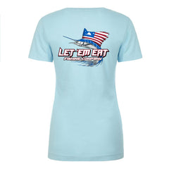 Ladies Cancun Blue Short Sleeve Angler Tee